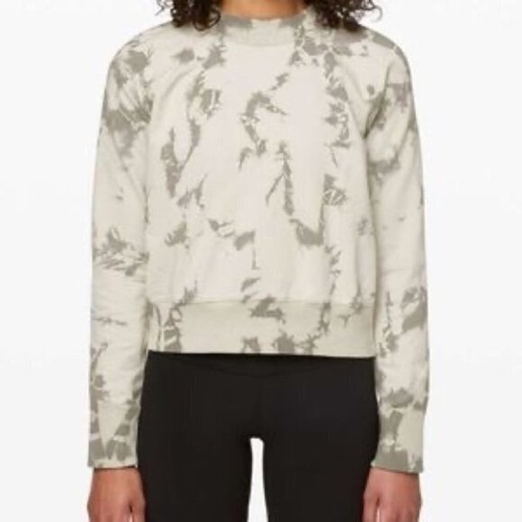 Lululemon Ready to Roll Crew Shibori Dove Grey Cement Grey sweatshirt sz Medium - Picture 2 of 13